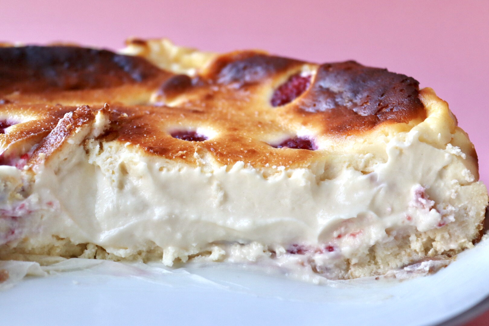 Foto de Cheesecake de chocolate blanco y frambuesa 